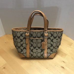 Coach Signature Leather/Canvas bag - boat style